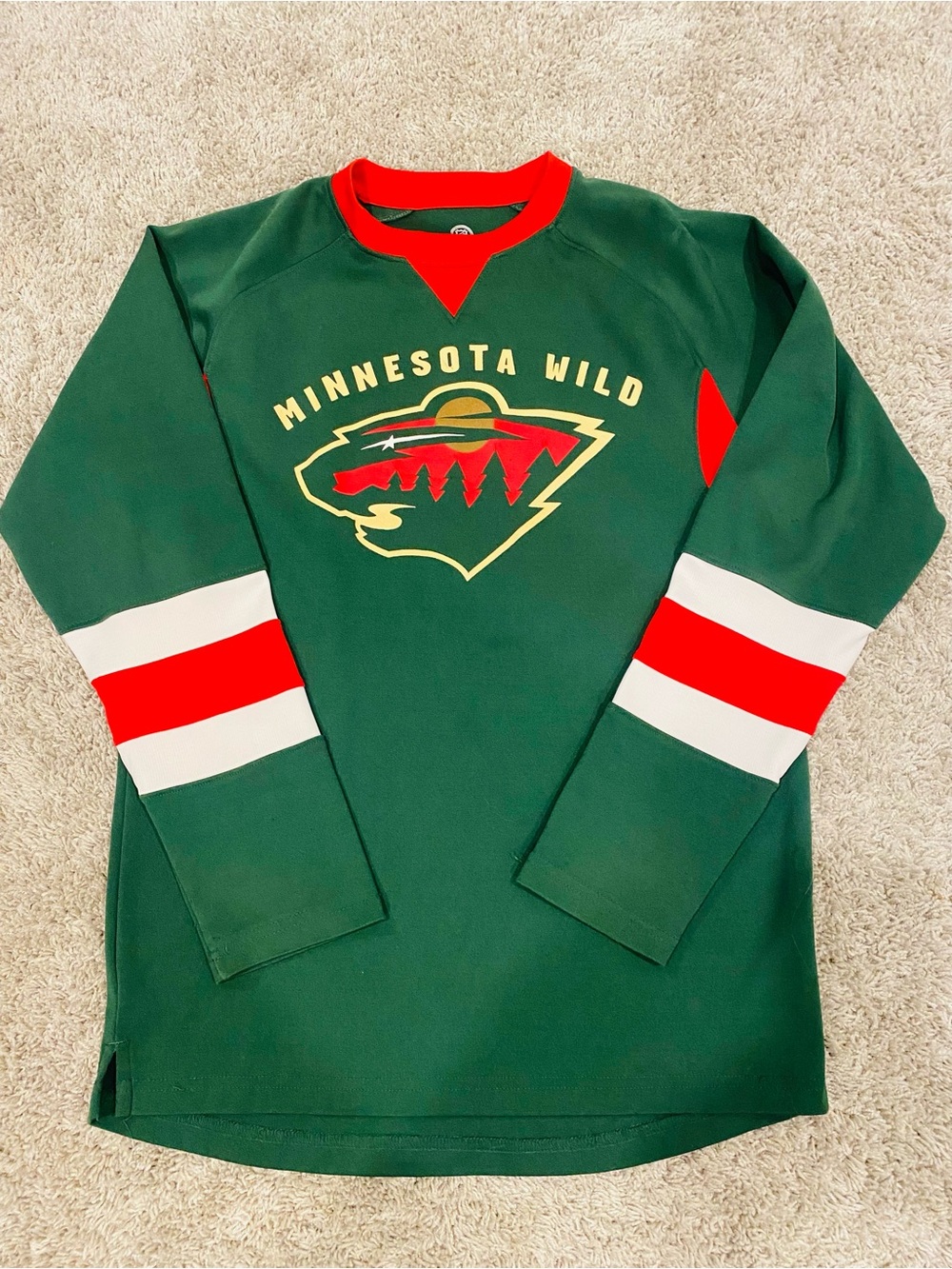 NHL Minnesota Wild Green Pullover with Red & White Accents Men Small (0020)